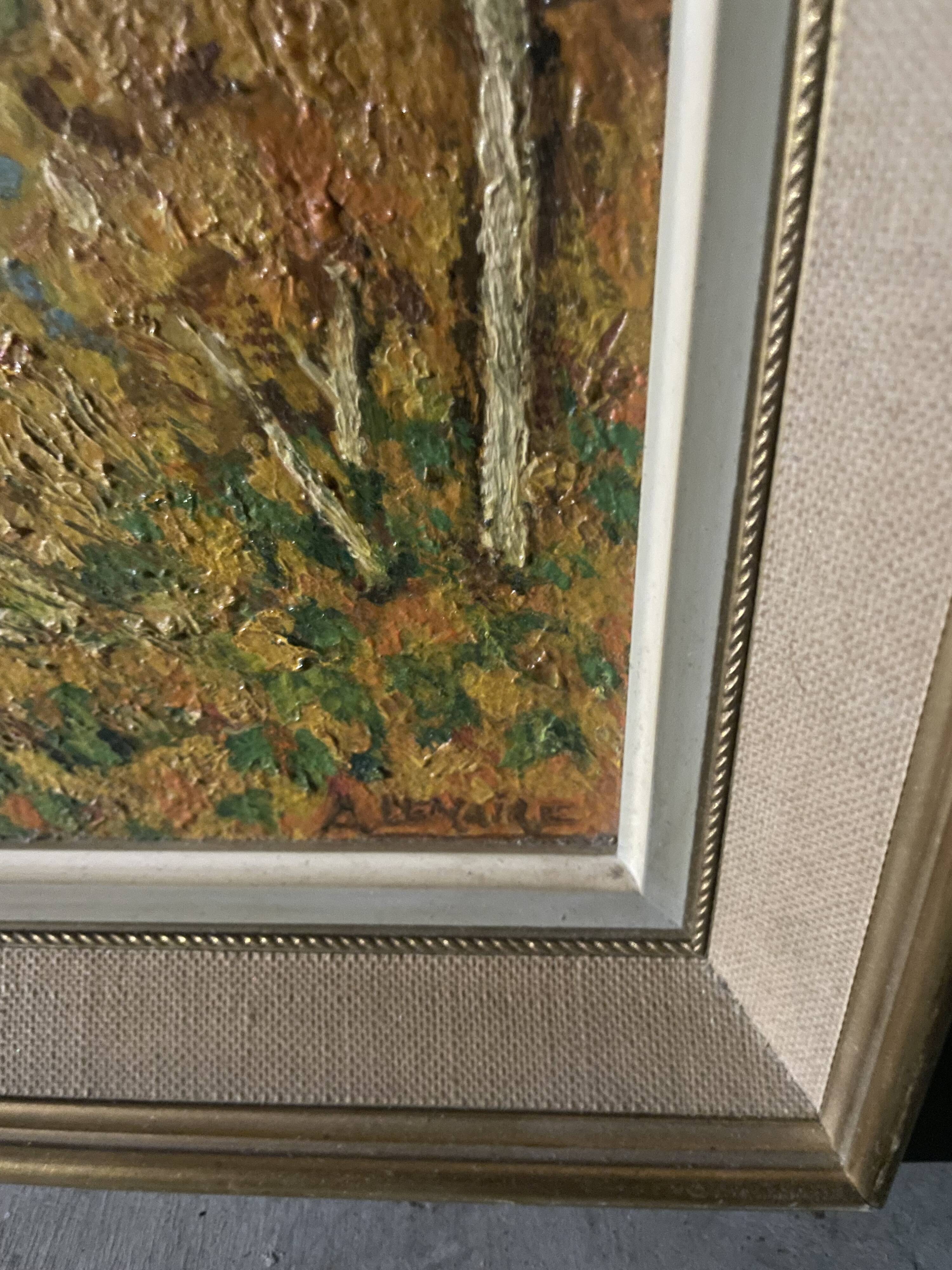 Old oil painting on canvas