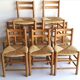 Set de 8 chaises paillées, années 60