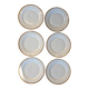 Set of 6 porcelain dinner plates with golden ear edging