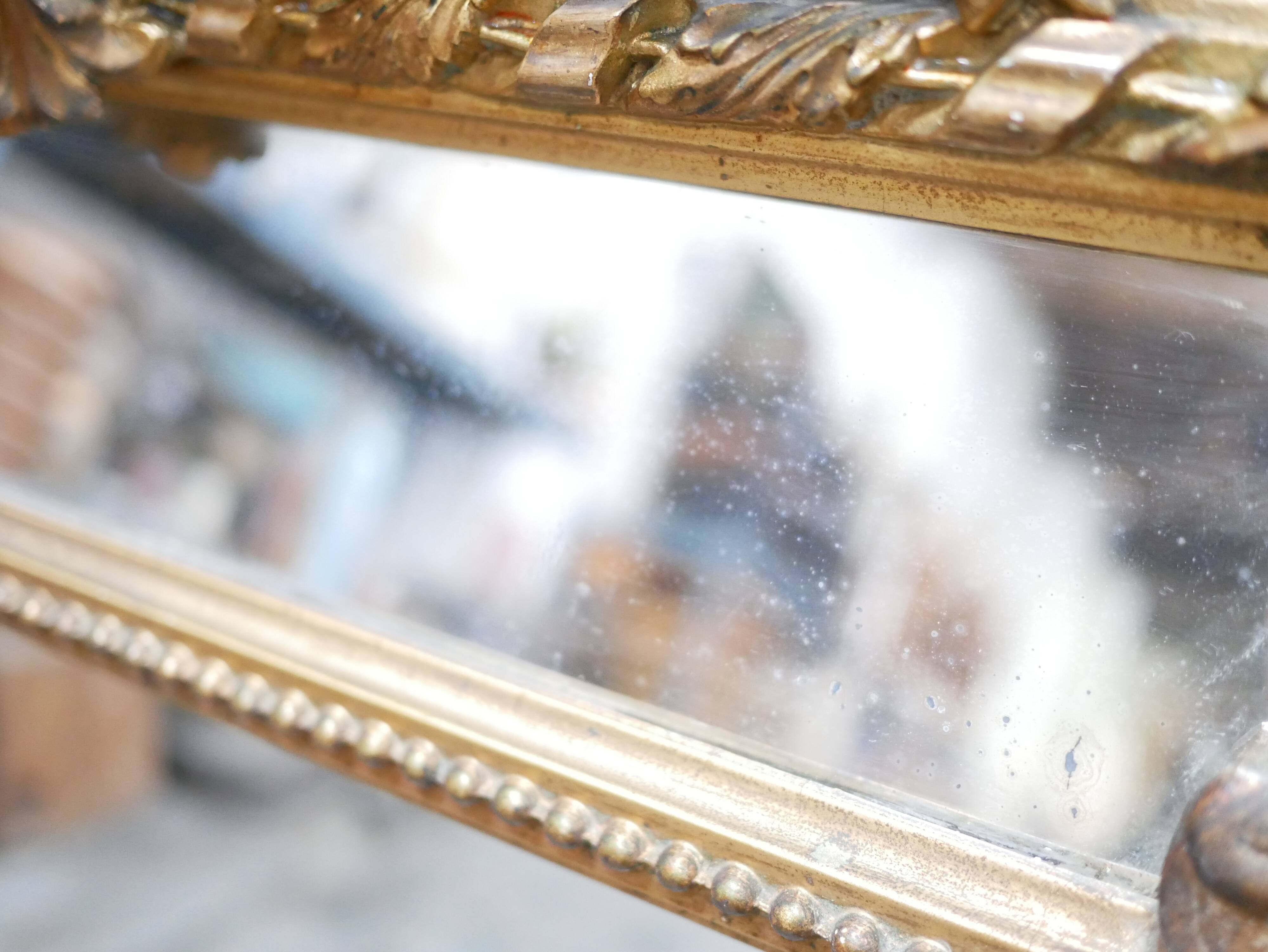 Old Napoleon III louis XV style mirror with parecloses 162cm x 90cm