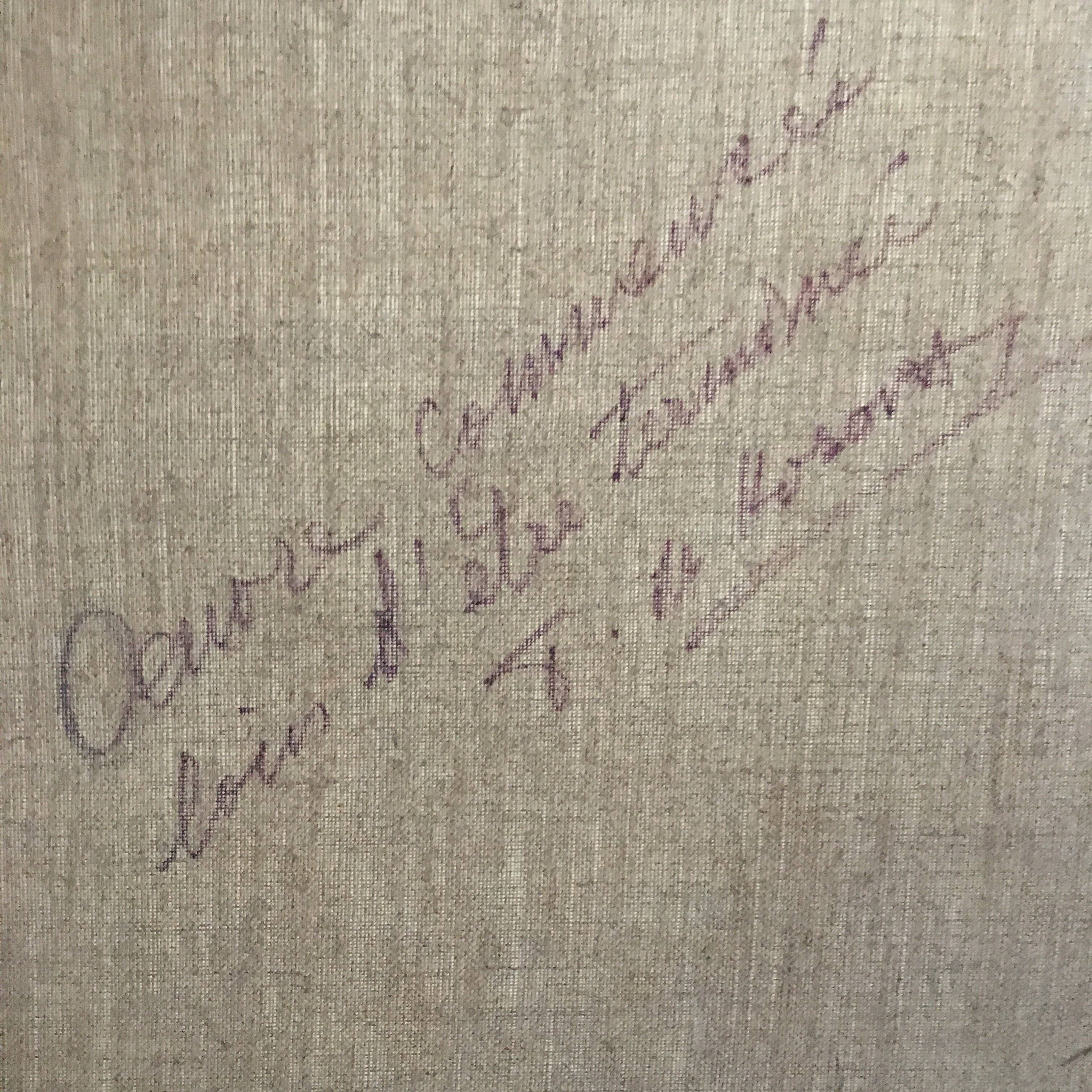 Large unfinished still life painting