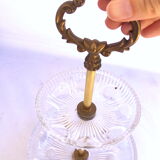 Crafted crystal and brass servant display