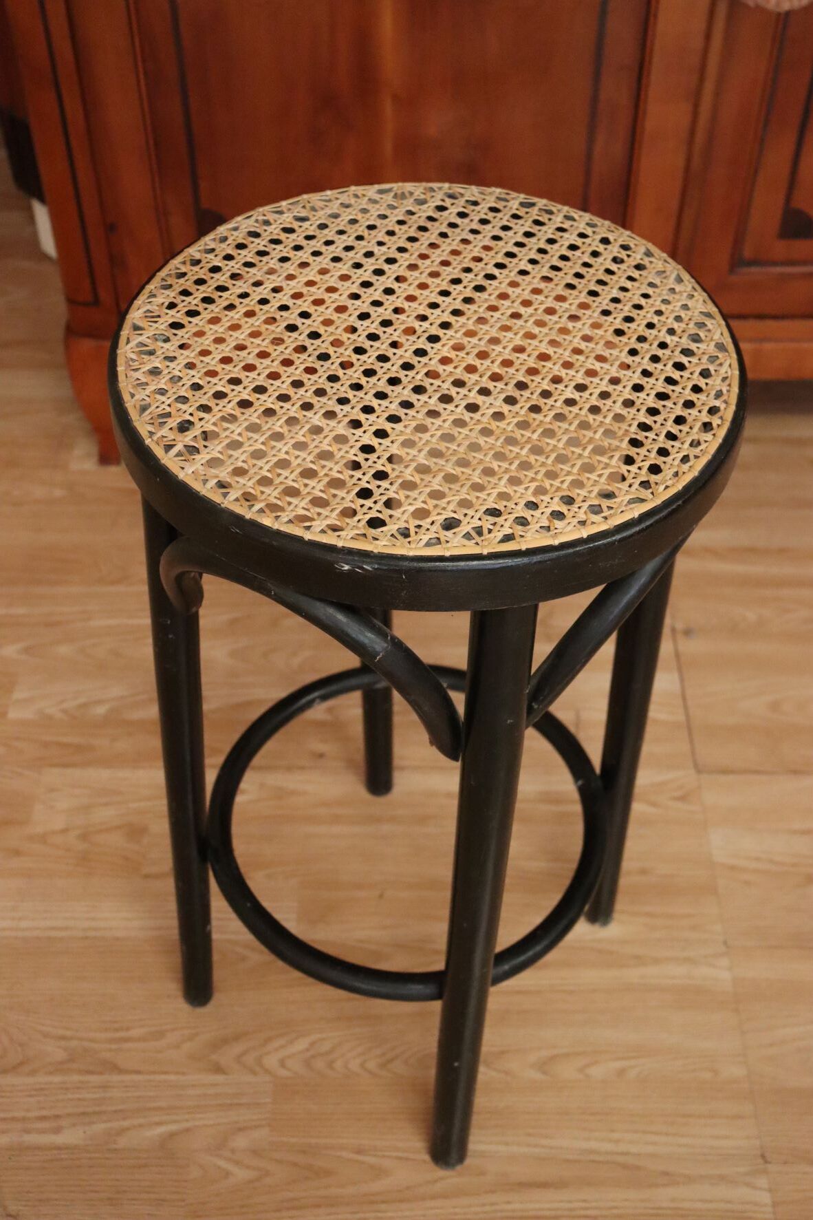 Stool wood & cannage