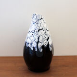 Black and white ceramic pitcher