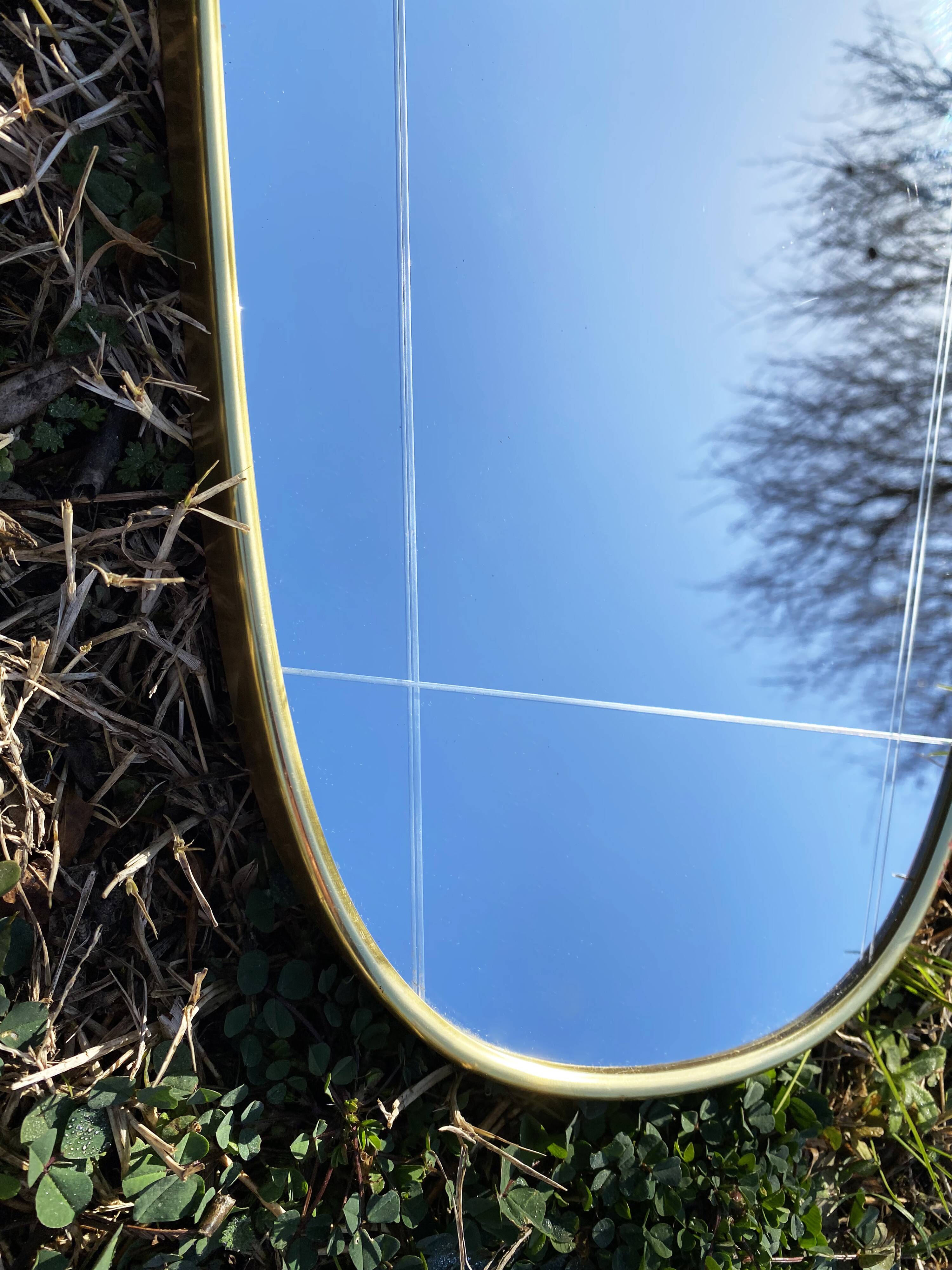 Grand miroir mural de forme asymétrique, Allemagne années 60