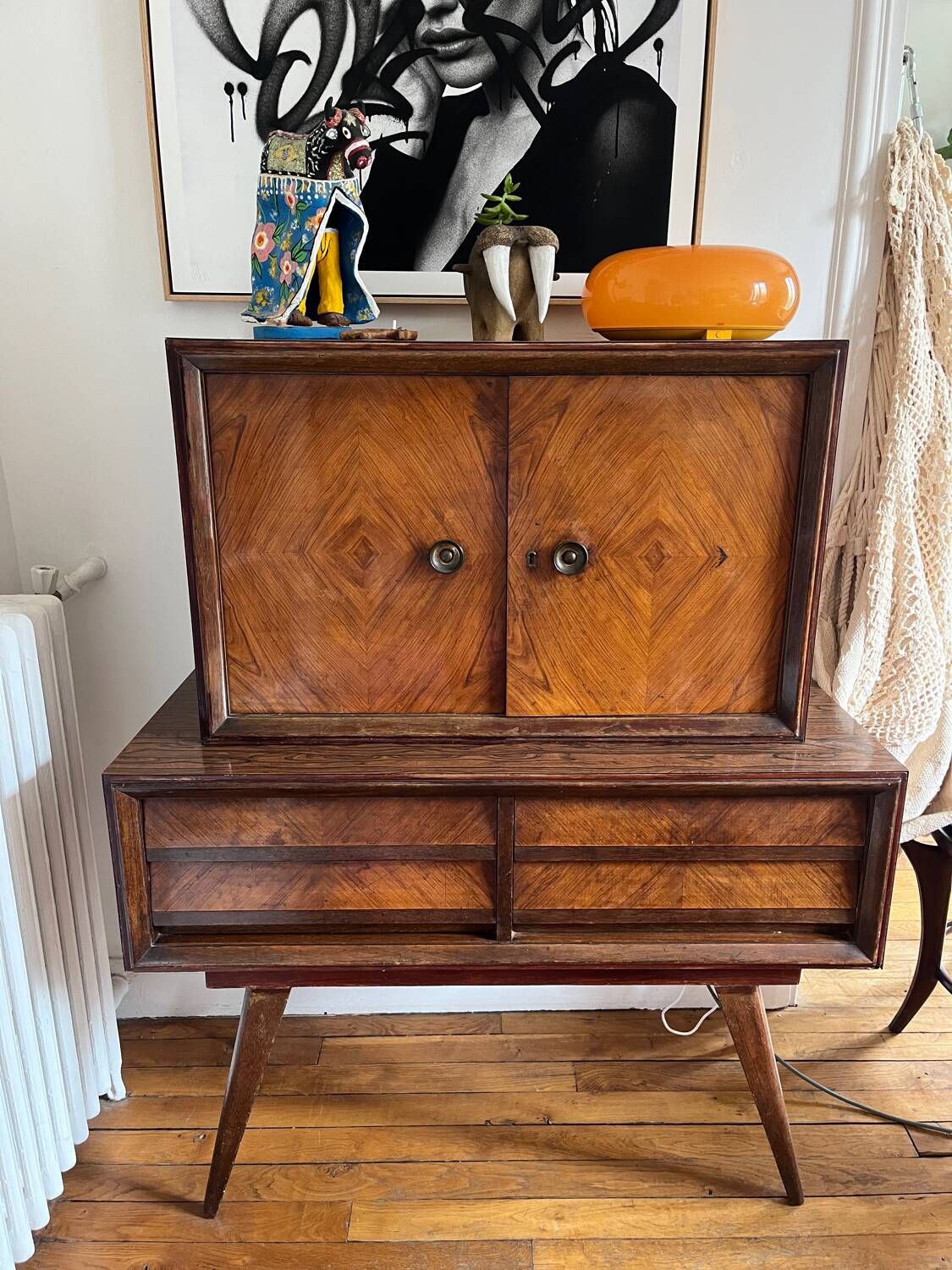 Brazil. Bar cabinet in caviuna and rosewood