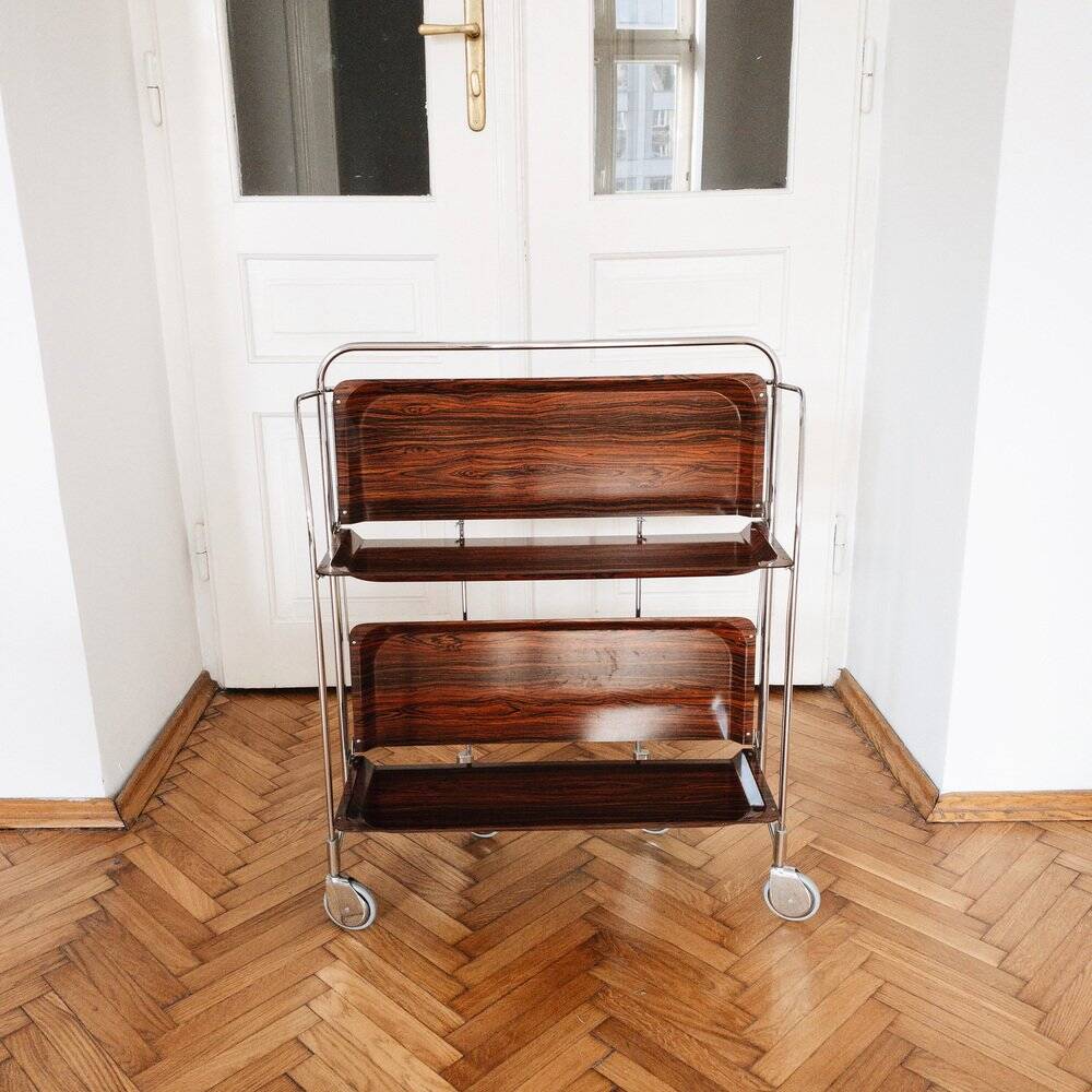 Mid-century modern German bar cart or trolley, 1970s