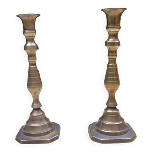 paire de bougeoirs bronze