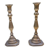 Paire de bougeoirs bronze