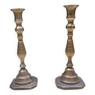 Pair of bronze candlesticks