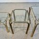 Tables gigognes vintage années 70 en laiton et verre – set de 3