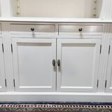 White bookcase library cabinet bookcase with ladder