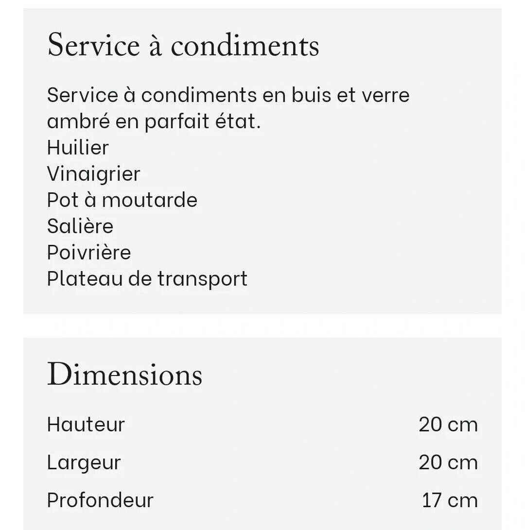 Condiment set in boxwood