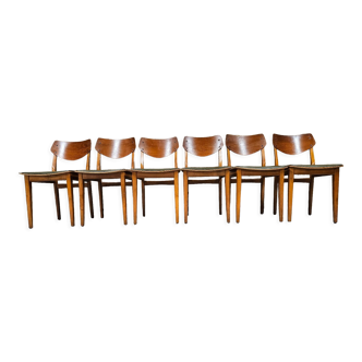Set of 6 danish chairs 1960
