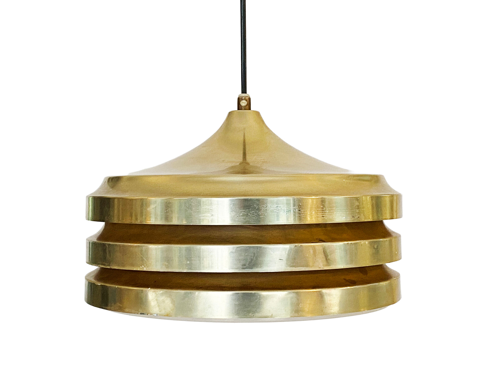 Multi layered pendant light by Carl Thore for Granhaga Metallindustri. Sweden 1970s.