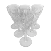 Ensemble de 6 verres à vin blanc en cristal de Saint Louis modèle Chantilly
