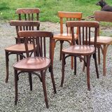 Set of 6 old bistro chairs Baumann and others