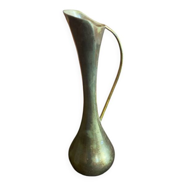 Vase Soliflore Ancien Bourgeon MCM en Métal Doré Vintage — Beyit