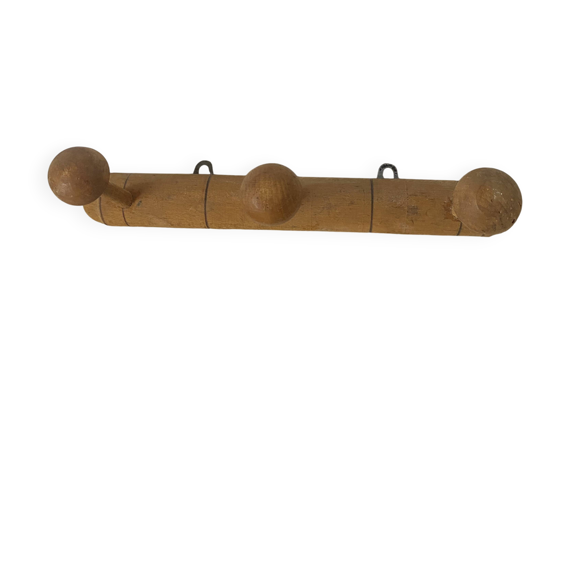 Natural wood wall coat rack