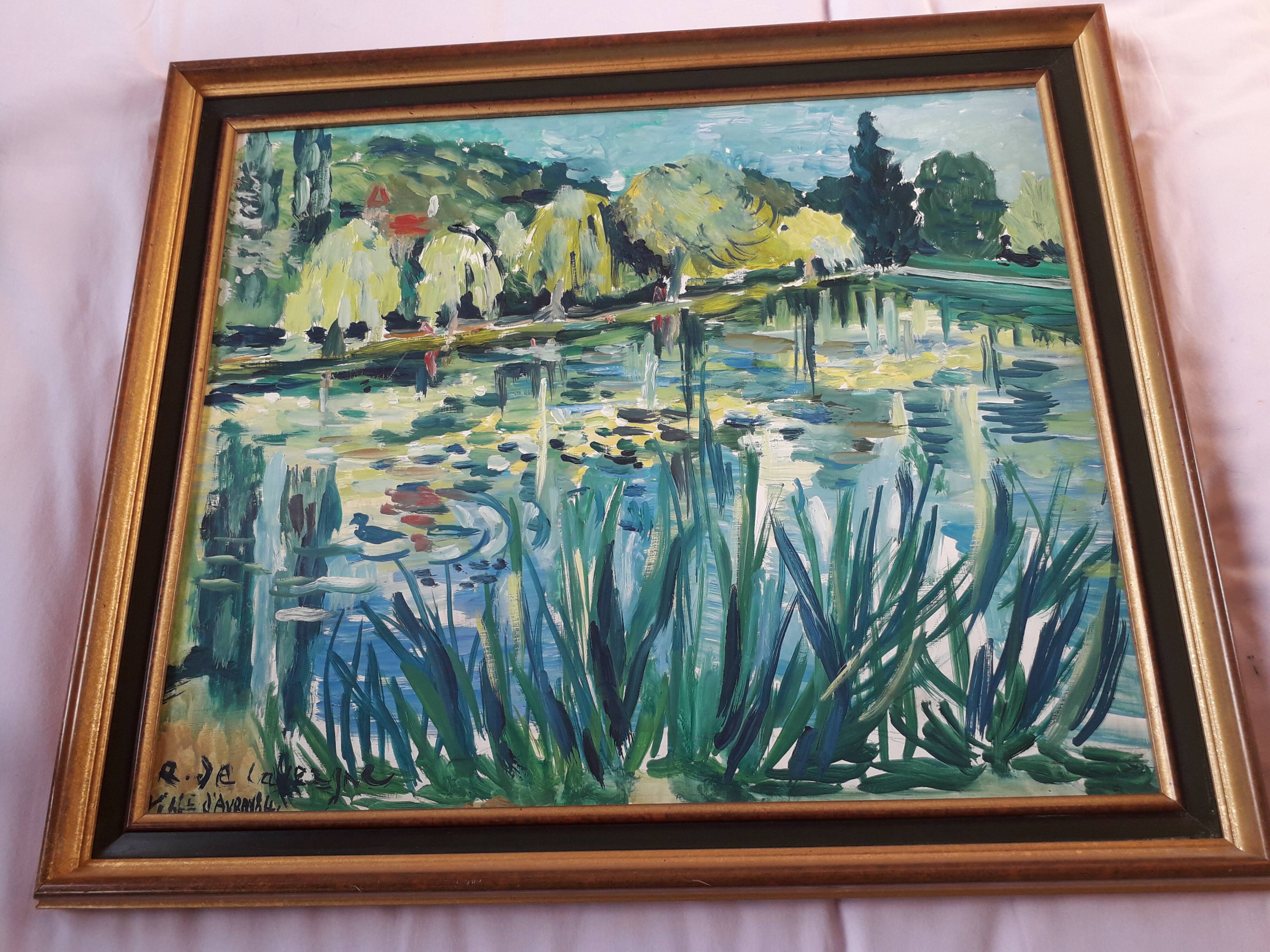 Landscape oil painting of Ville d'Avray