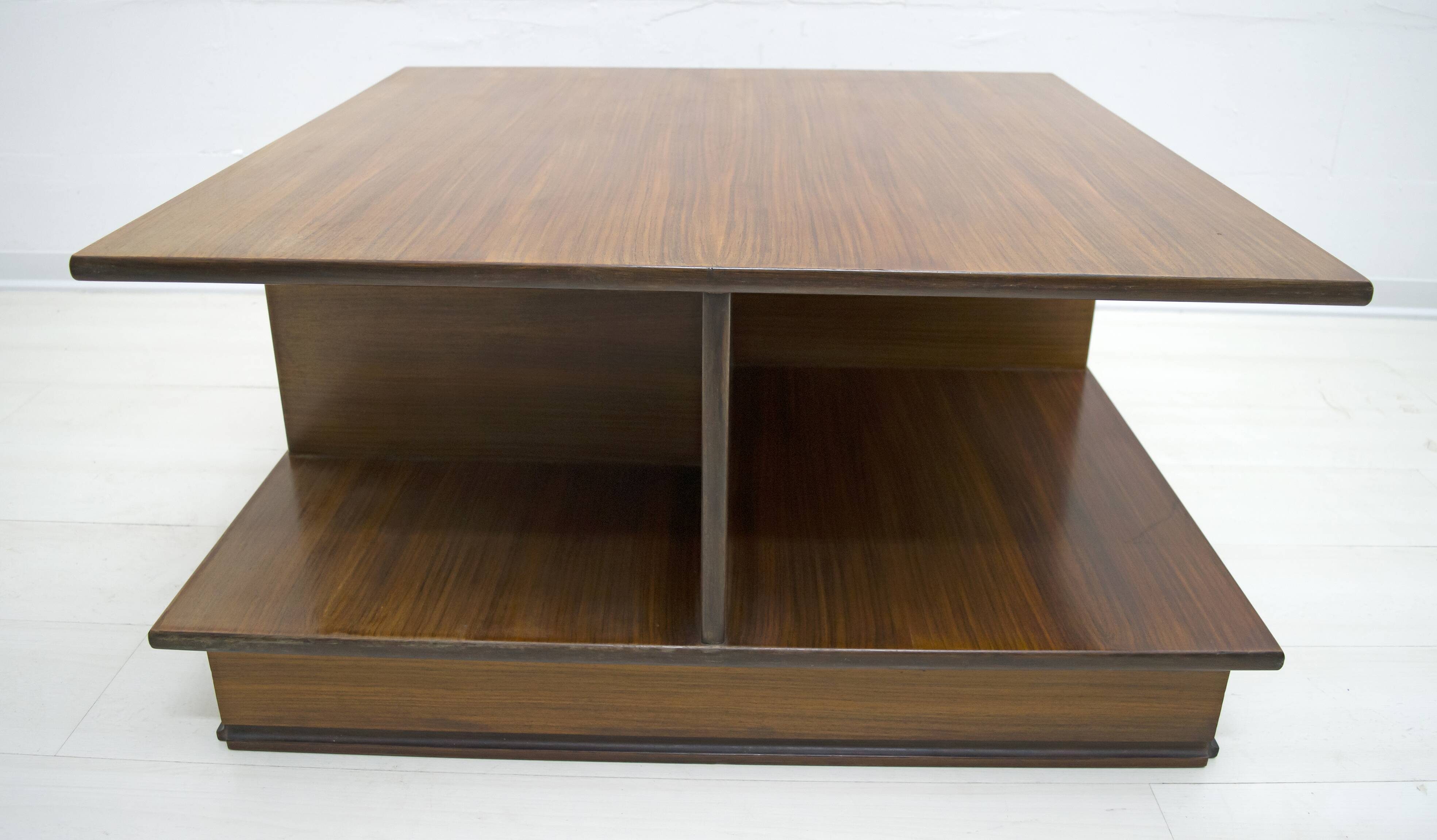F.Lli Saporiti Mid-Century Modern Italian Walnut Coffee Table, 1960s