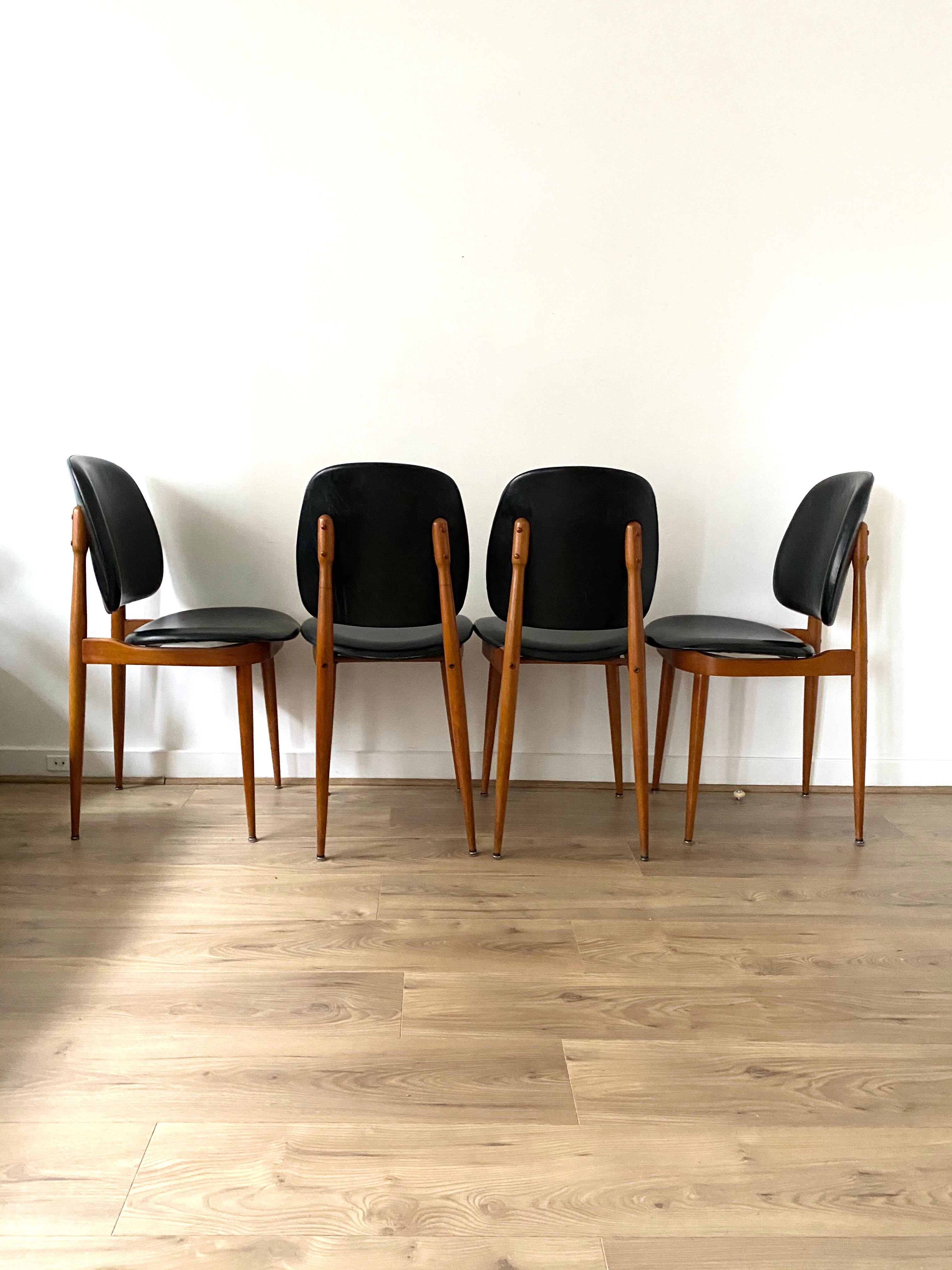 Series of four scandinavian chair model Pegasus by Baumann
