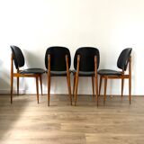 Series of four scandinavian chair model Pegasus by Baumann