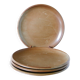 Set of 4 large flat plates in stoneware, Brenne stoneware, 1970.