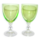 Set of 2 Roemer Chartreuse wine glasses in chartreuse green glass, 14.5 cm