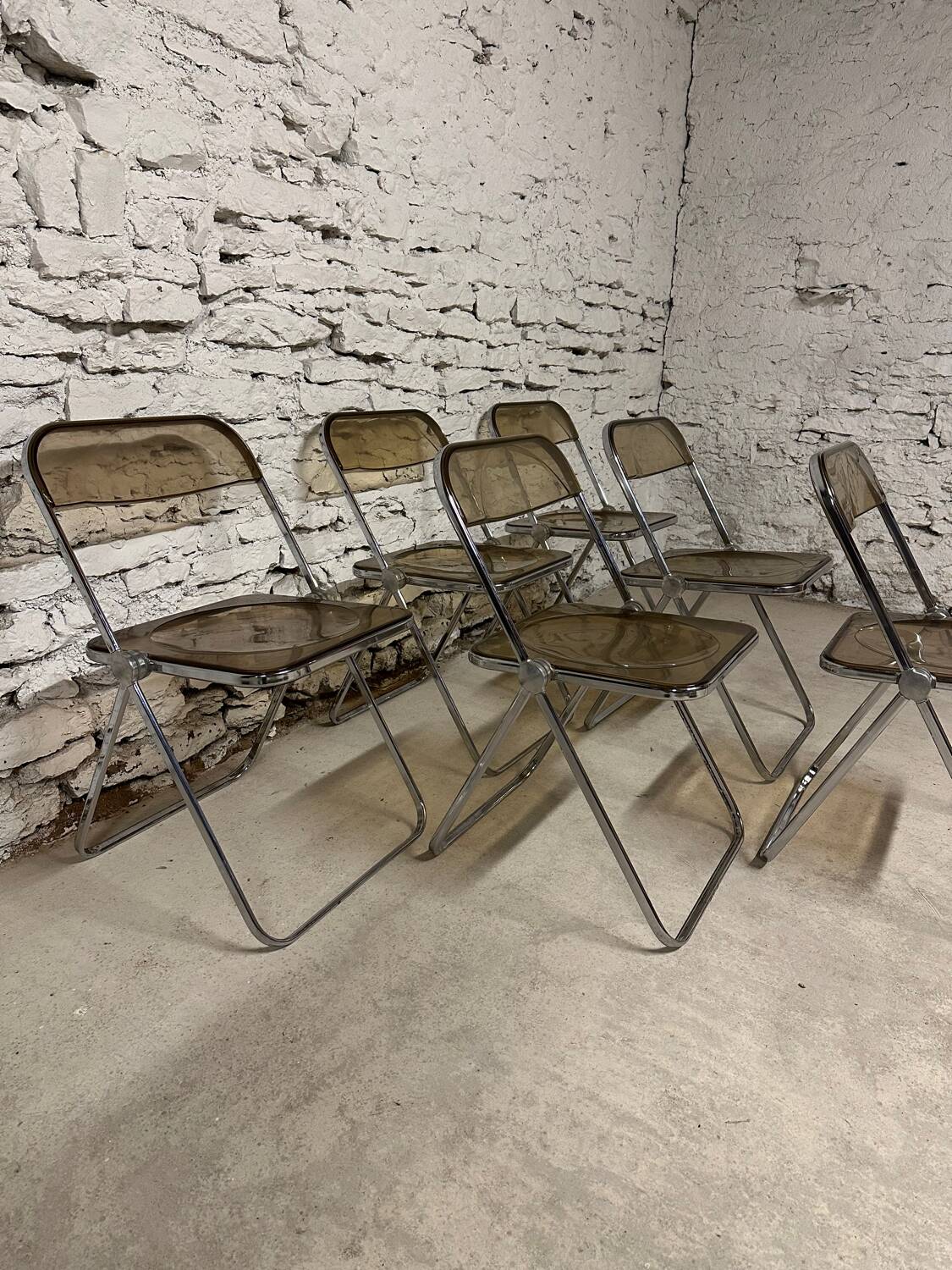 6 Plia chairs by Giancarlo Piretti for Castelli 1970