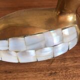 Brass duck and mother-of-pearl 70s