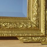 Antique wooden mirror with gilded stucco 65x83cm