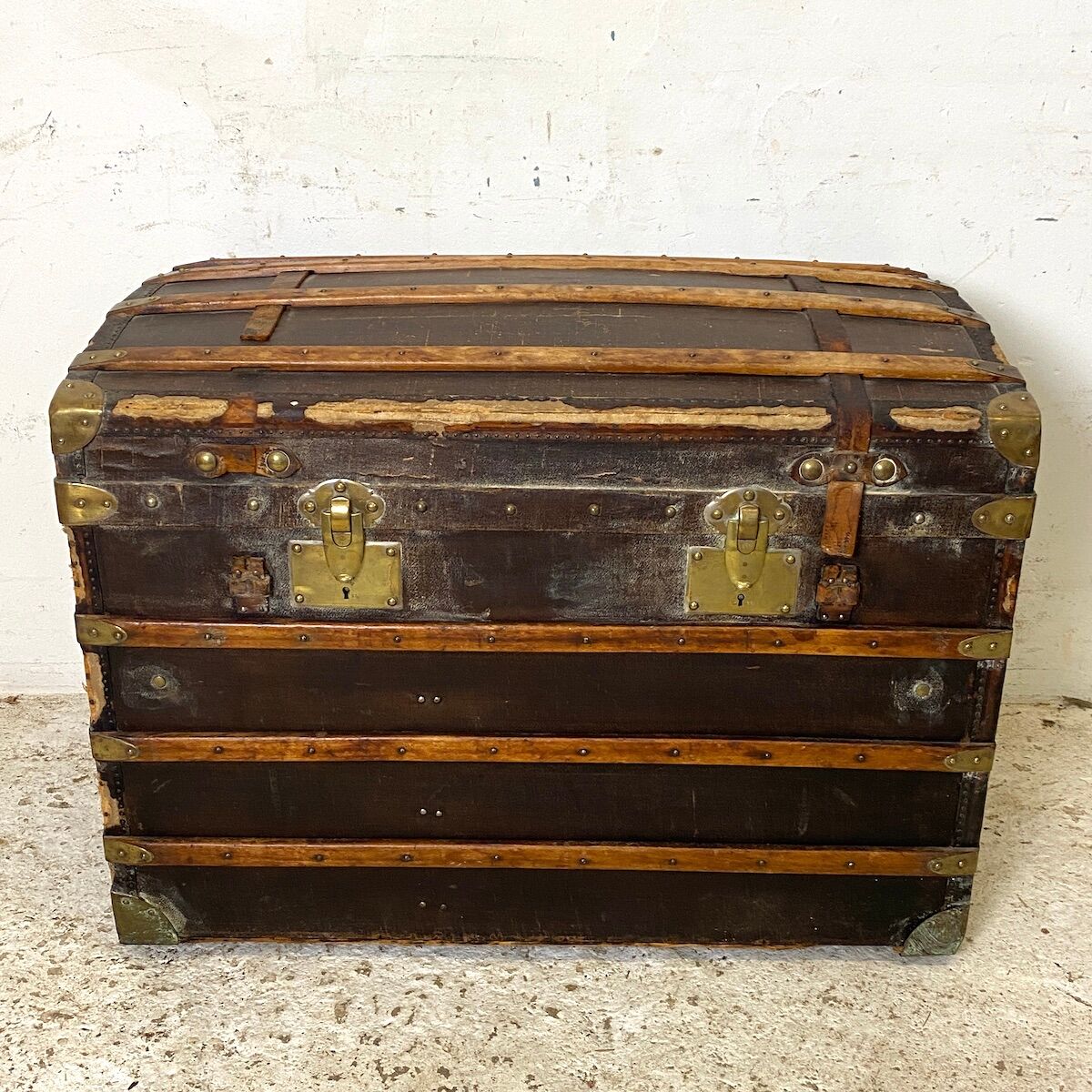 Large vintage travel trunk from the 1930s.