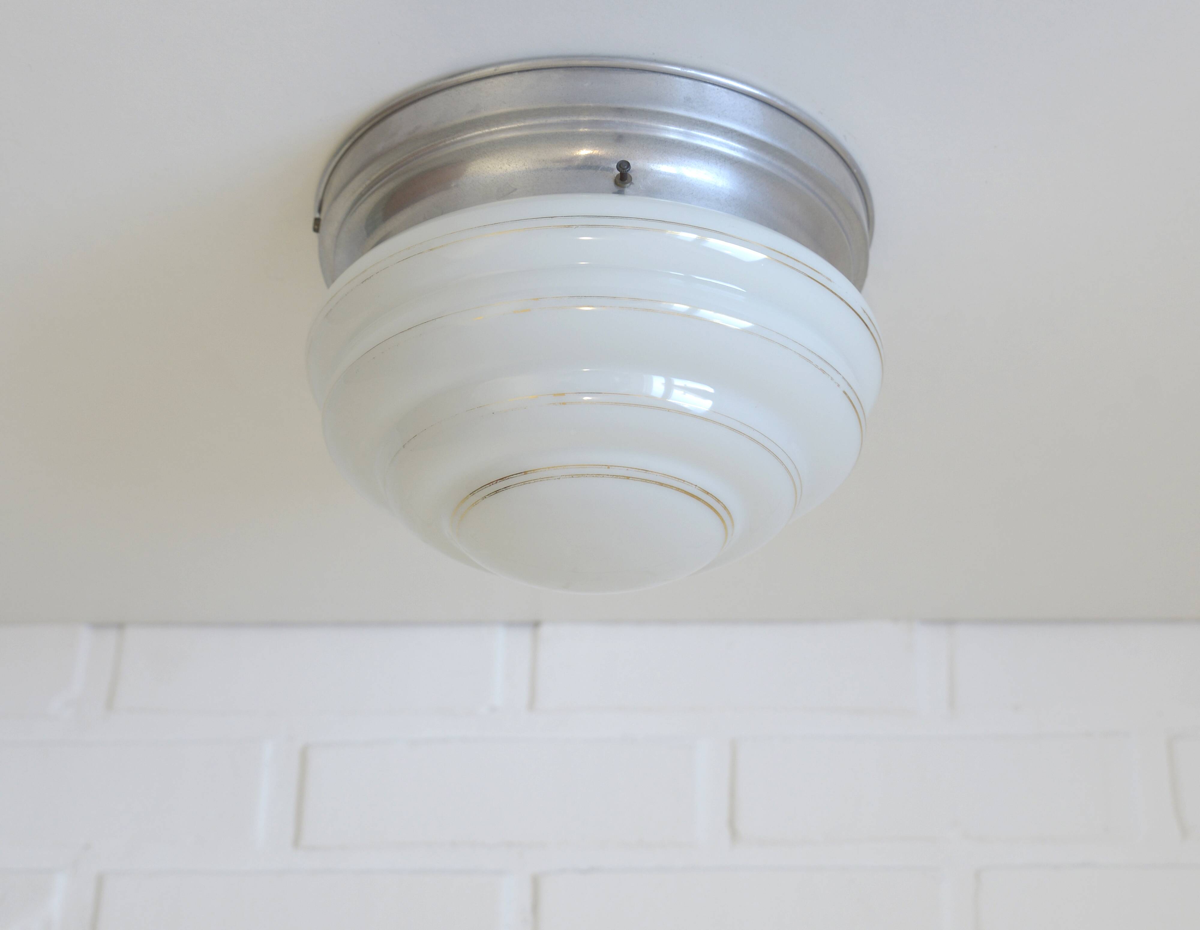 Art Deco Ceiling Lamp / Antique Flush Mount Light / Bauhaus Era Sconce 1930