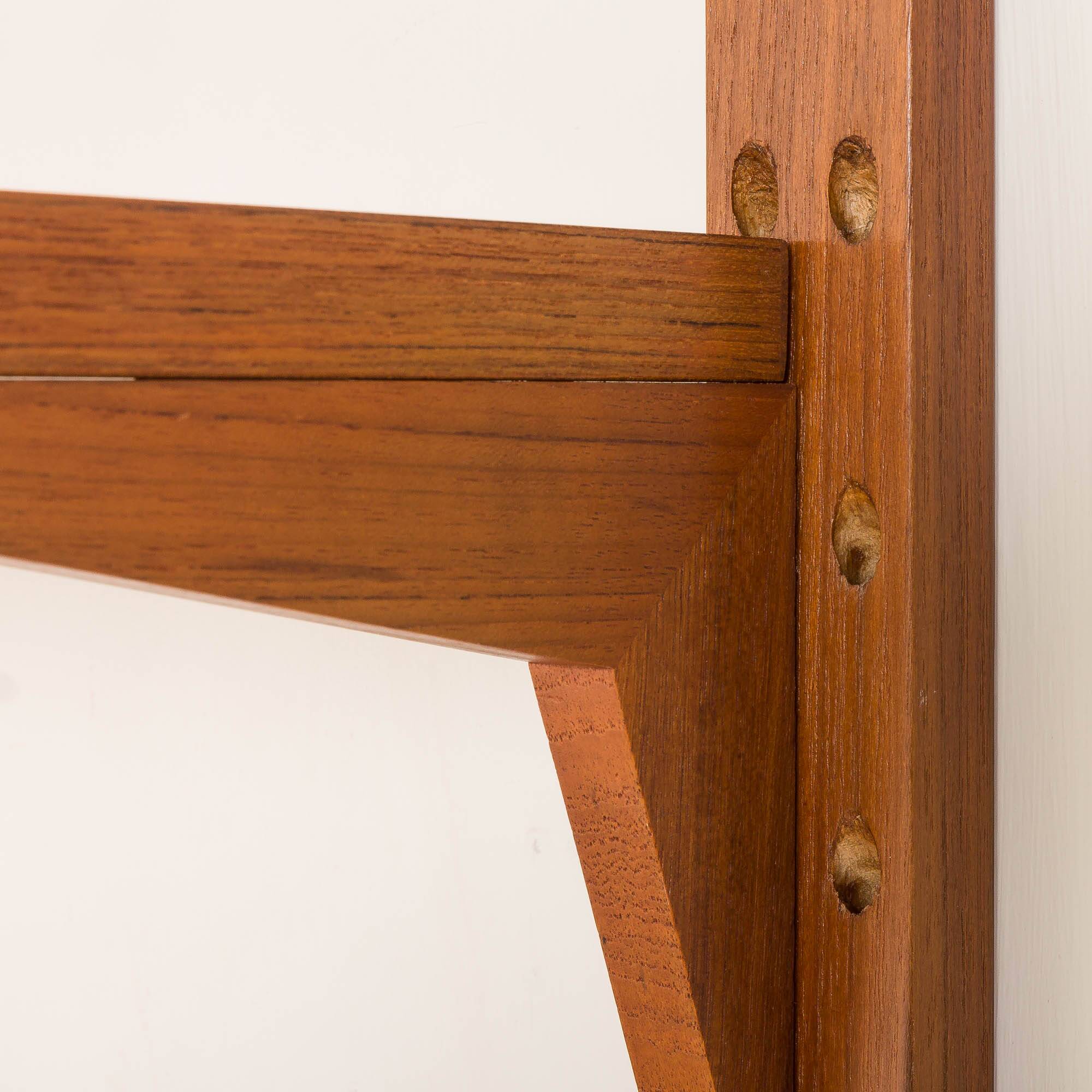 Poul Cadovius teak wall unit with expository shelf for Cado, Denmark 1960s