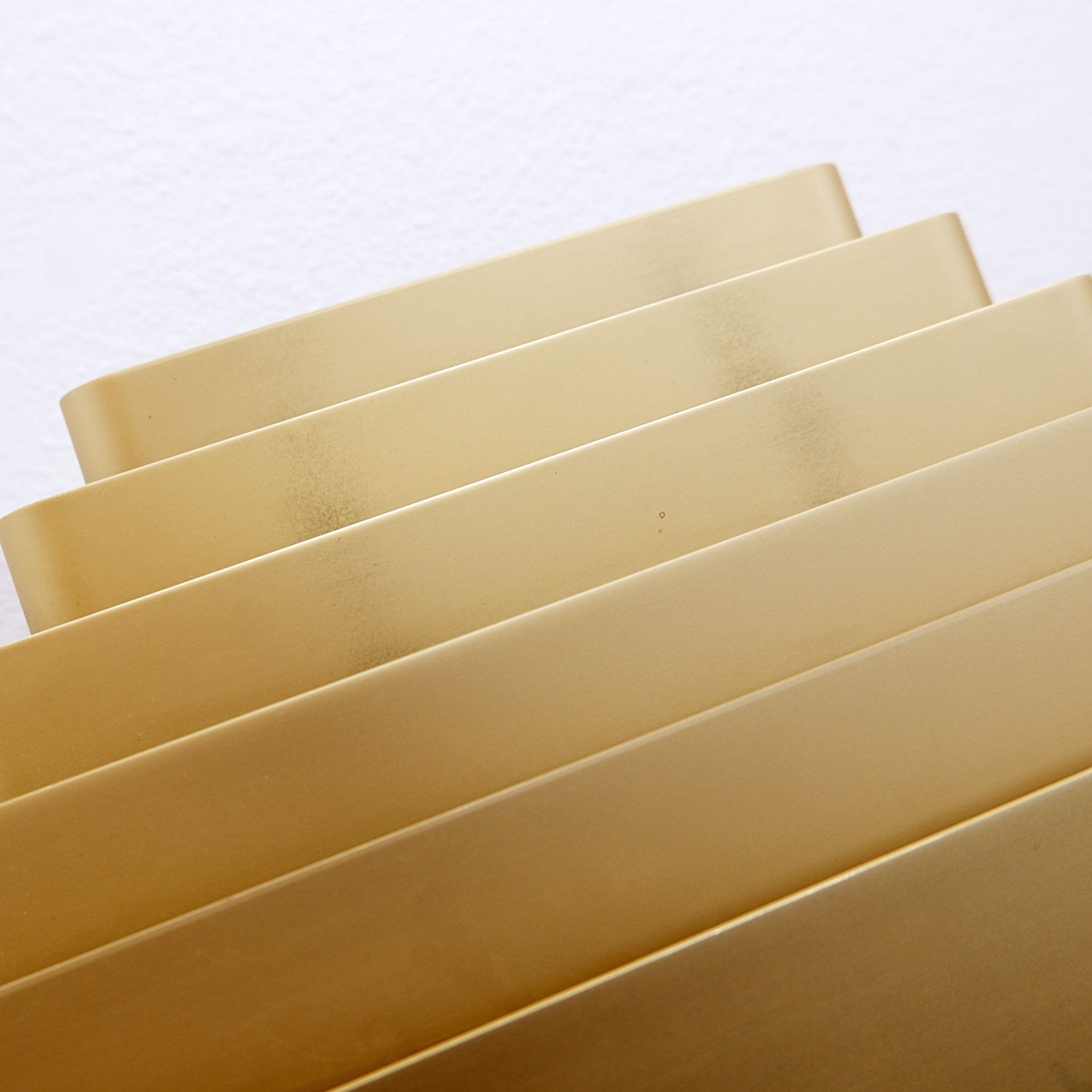 Pair of gold-plated aluminum wall lights by Jules Wabbes - 2 pairs available