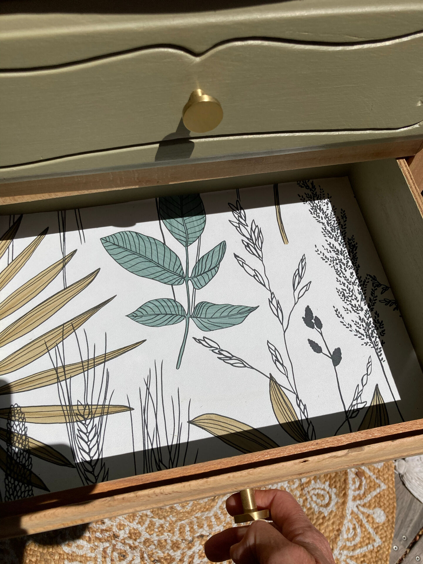 Pretty chiffonnier 💚 revamped Bohemian KHAKI chest of drawers