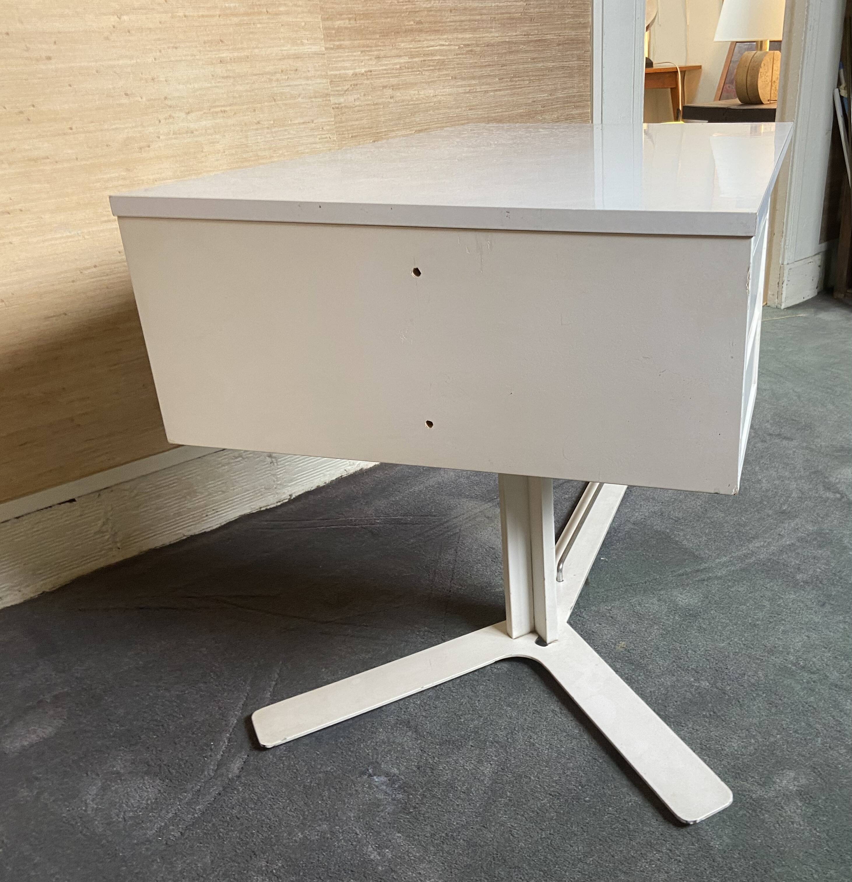 White melamine desk published by Roche&Bobois around 1970.