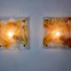 Pair of Murano Mazzega Orange wall lights, Italy, 1970