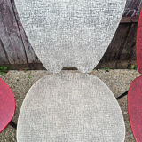 Four modernist chairs, steel, brass and skaï, 60s