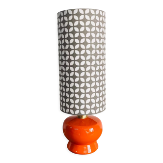 Vintage bedside lamp - upcycling - orange pop