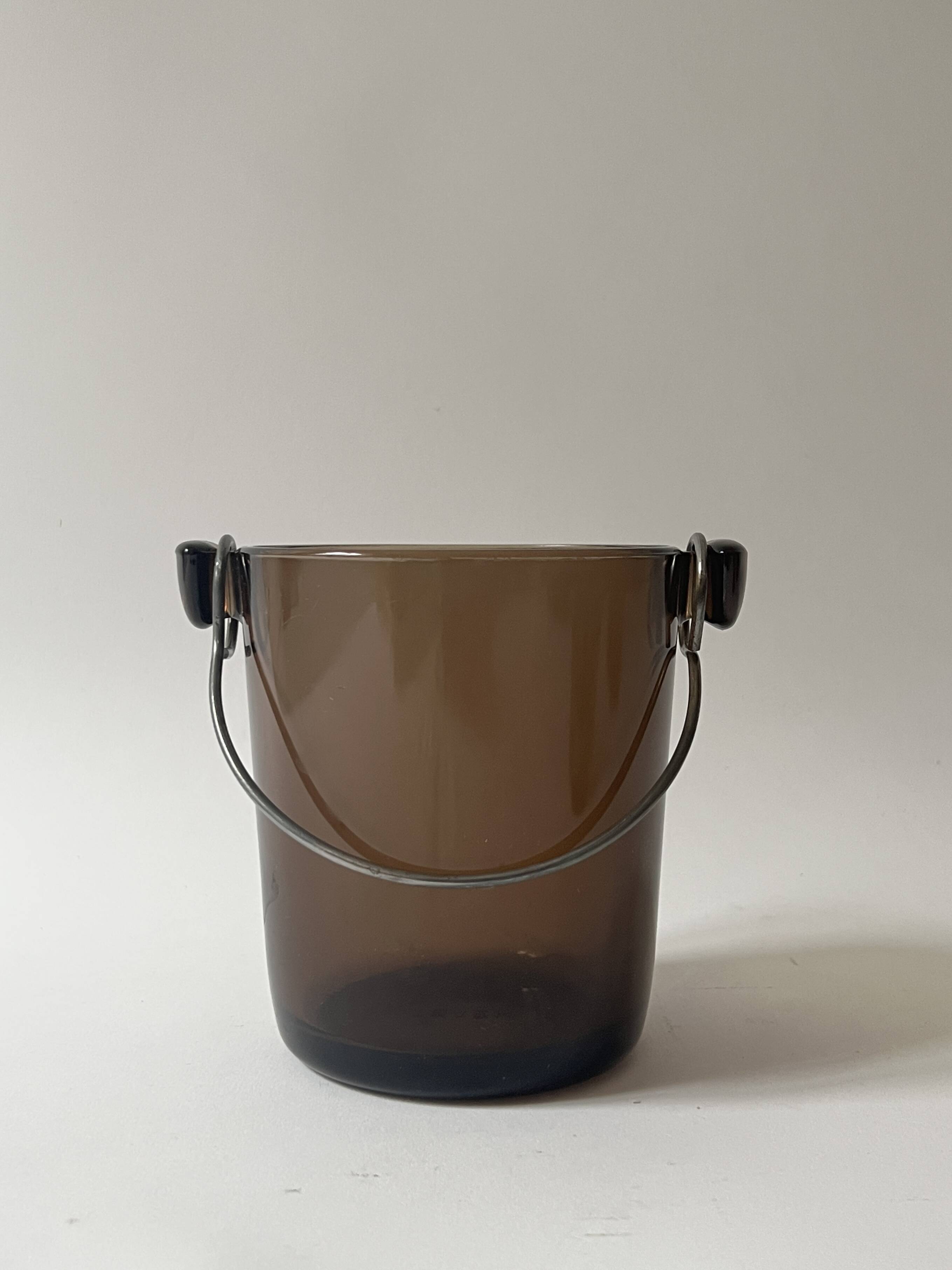 Amber glass ice bucket, France 1970