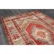 1970s Vintage Turkish Hand-Knotted Wool Cotton Red Area Rug 110x186