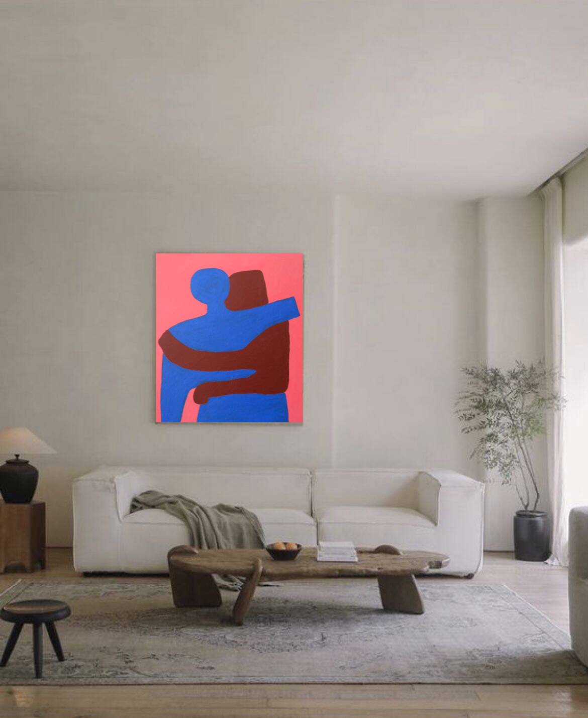 Figurative painting "can i hold you" contrast version 100x81 signed Bodasca