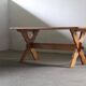 Vintage danish brutalist oak dining table