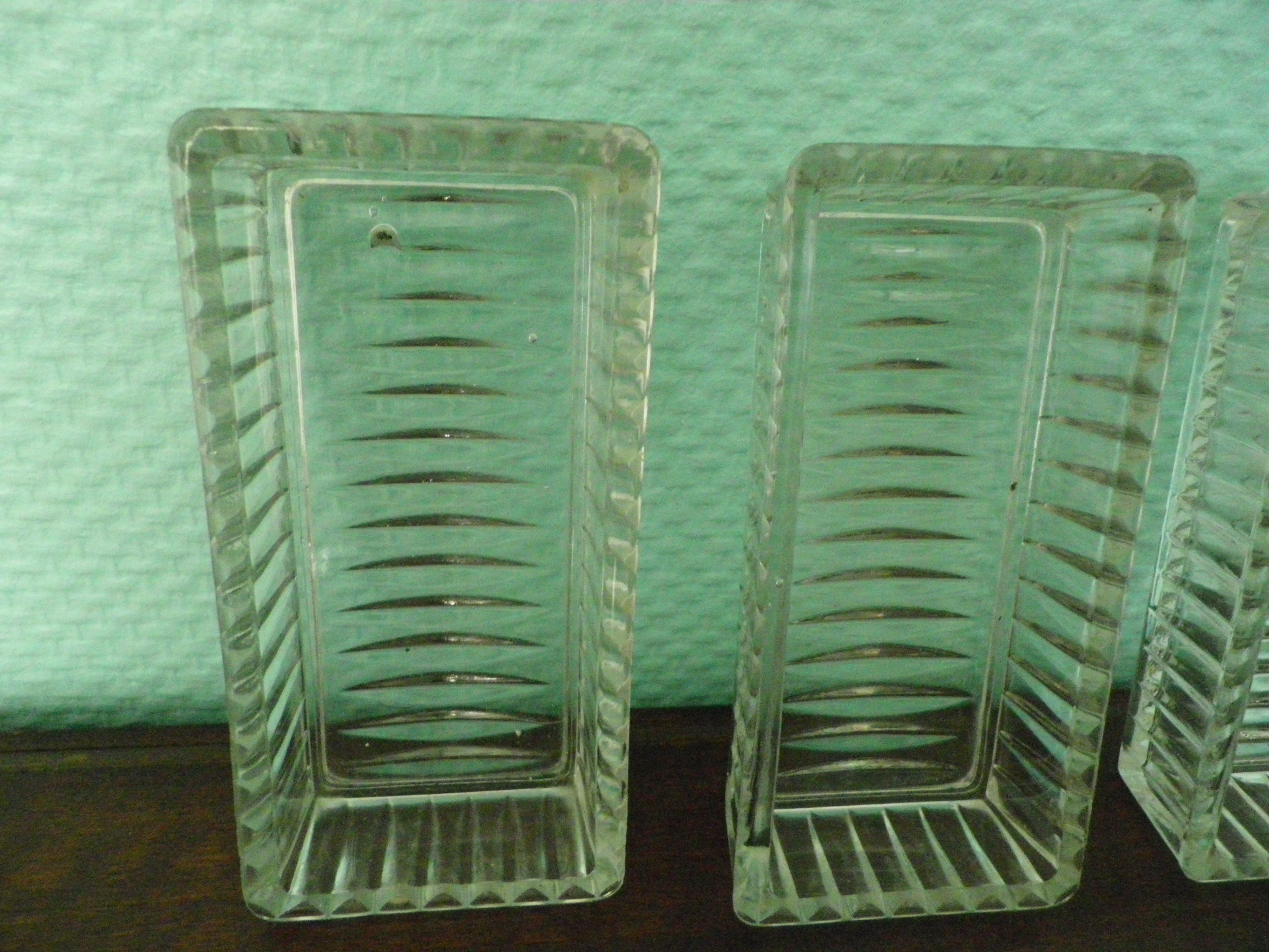 Old Art Deco Servant - 4 glass ravines - Mirror and wood - Year 1950