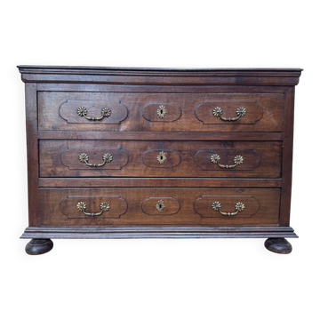 Commode trois tiroirs – Style Louis XIII – Chêne massif – XVIIIe siècle
