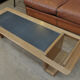 Coffee table in solid oak and metal by Guillerme & Chambron 1950s