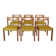 6 chaises velours jaune