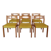 6 yellow velvet chairs